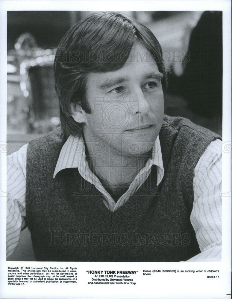 1981 Press Photo Beau Bridges stars in &quot;Honky Tonk Freeway&quot; - Historic Images