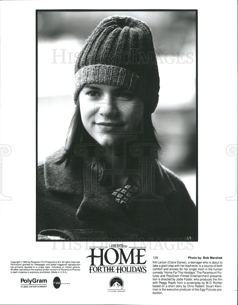 1995 Press Photo Claire Danes Actress Home For Holidays - Historic Images