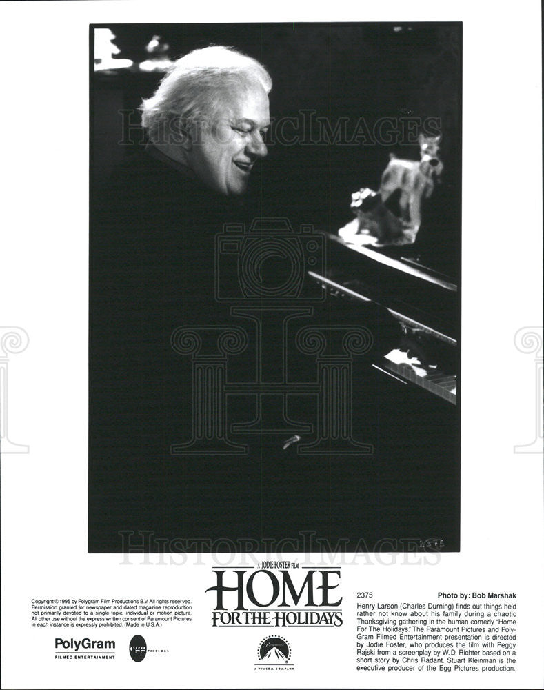 1995 Press Photo Charles Durning Actor Home For Holidays - Historic Images