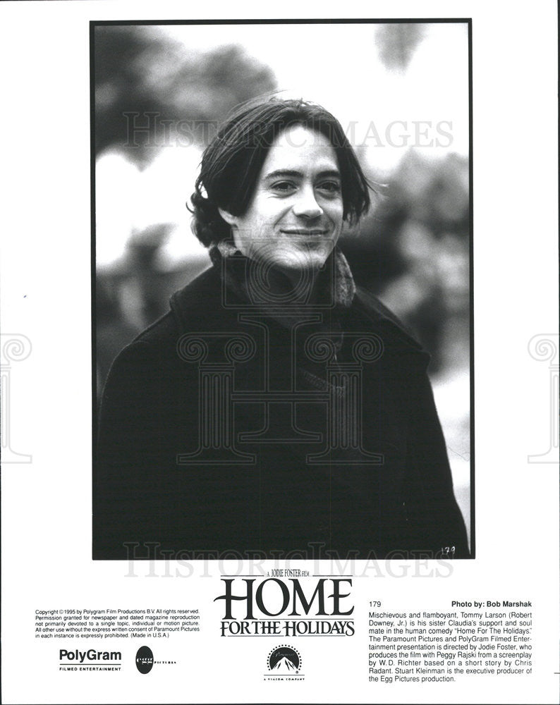 1995 Press Photo Robert Downey Junior Actor Home For Holidays - Historic Images