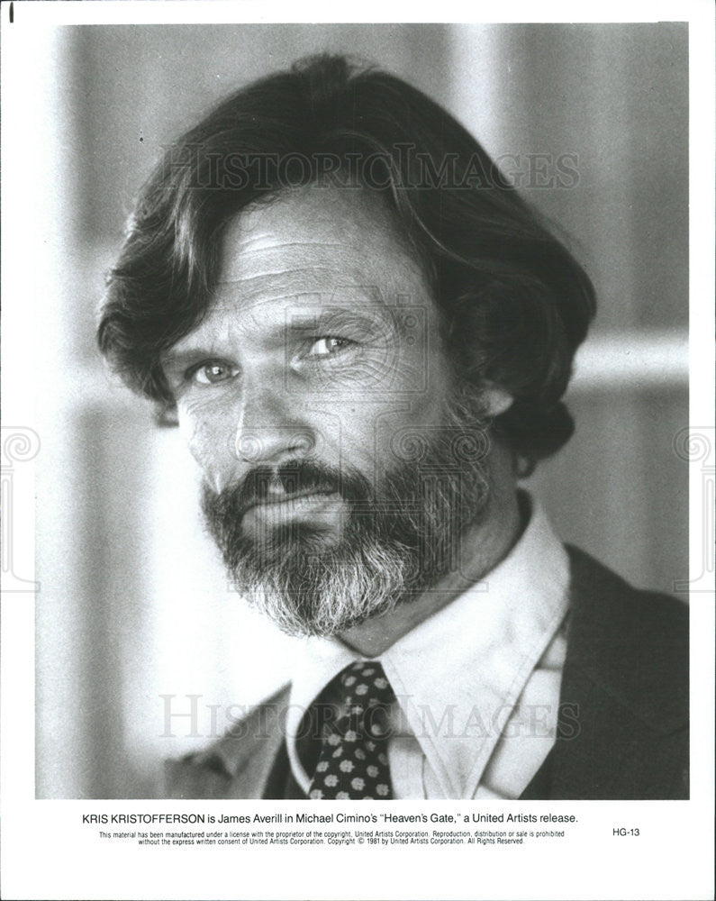 1981 Press Photo Actor Kris Kristofferson - Historic Images