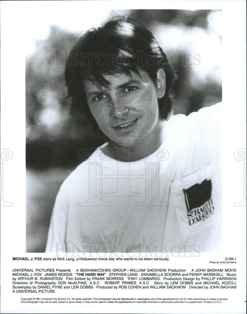 1991 Press Photo Michael J. Fox Actor Hard Way - Historic Images