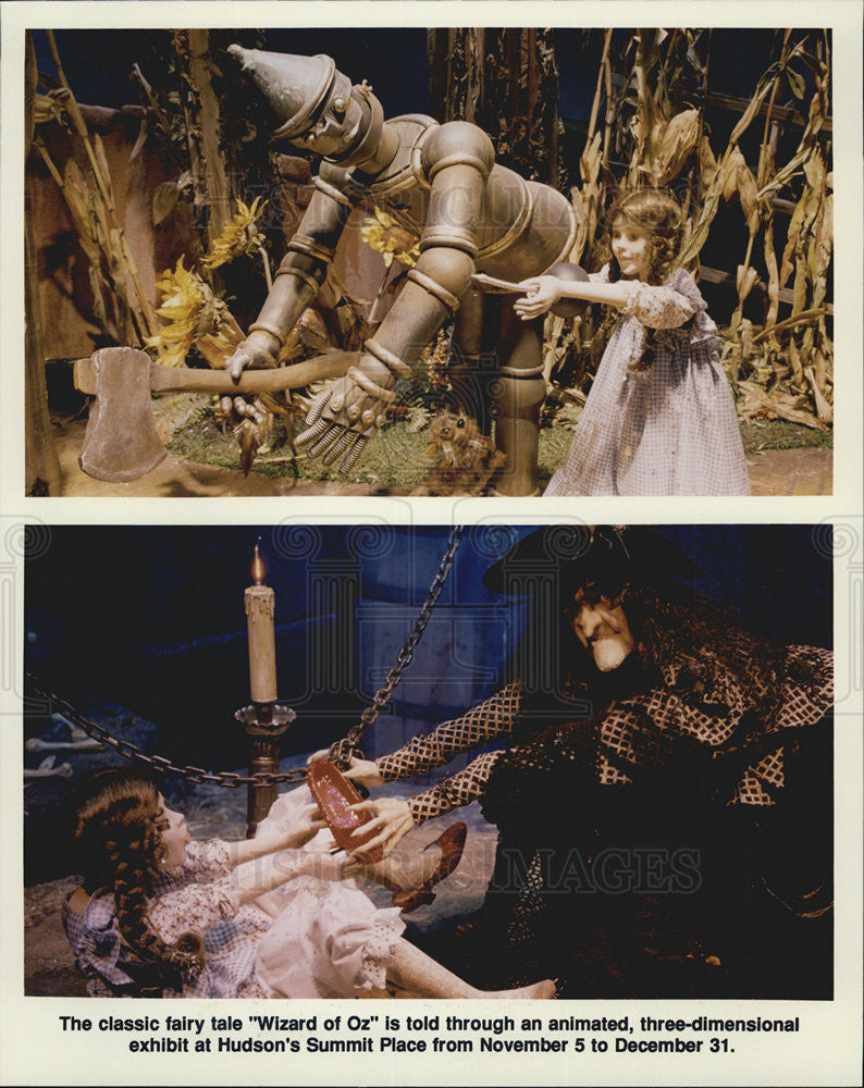 Press Photo The Classic Fairy Tale Wizzard of Oz told through a animated exhibit - Historic Images
