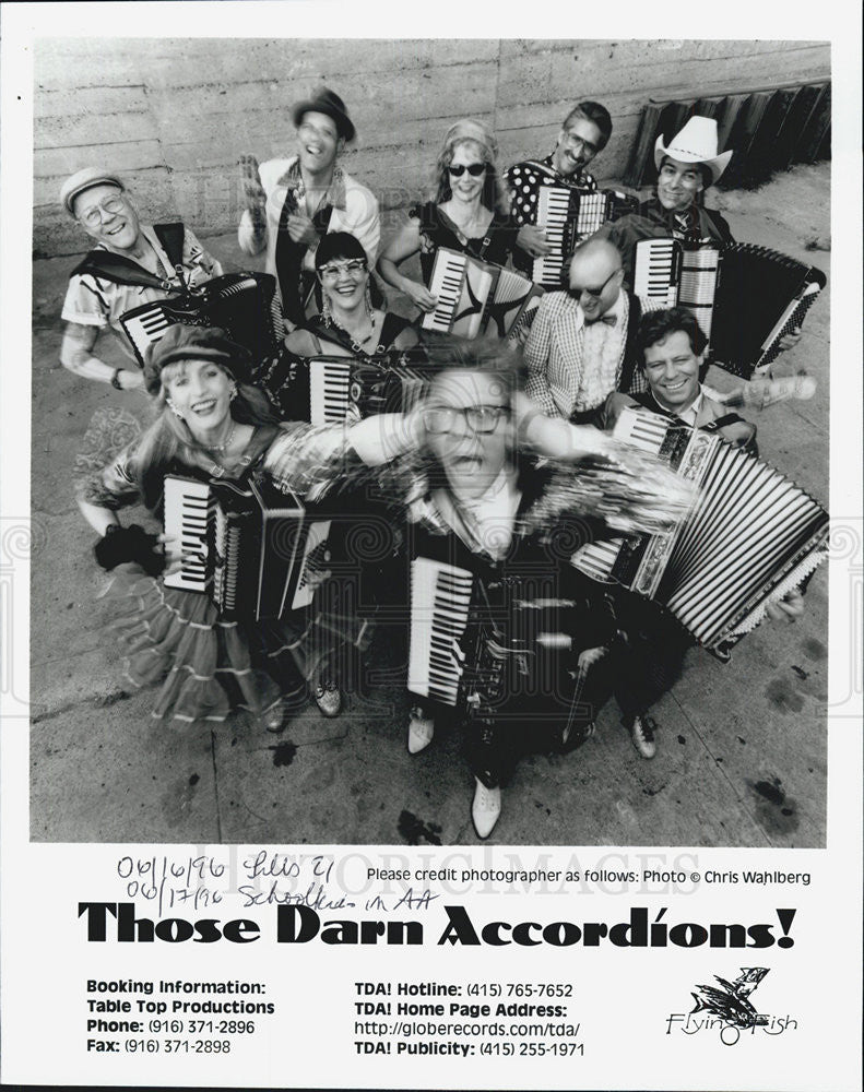 1996 Press Photo Flying Fish Presents Those Darn Accordions - Historic Images