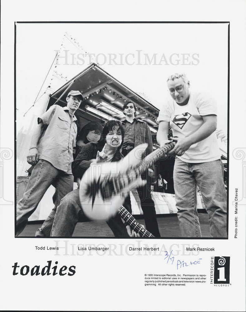 1995 Press Photo Toadies Band Todd Lewis Lisa Umberger Darrel Herbert COPY - Historic Images