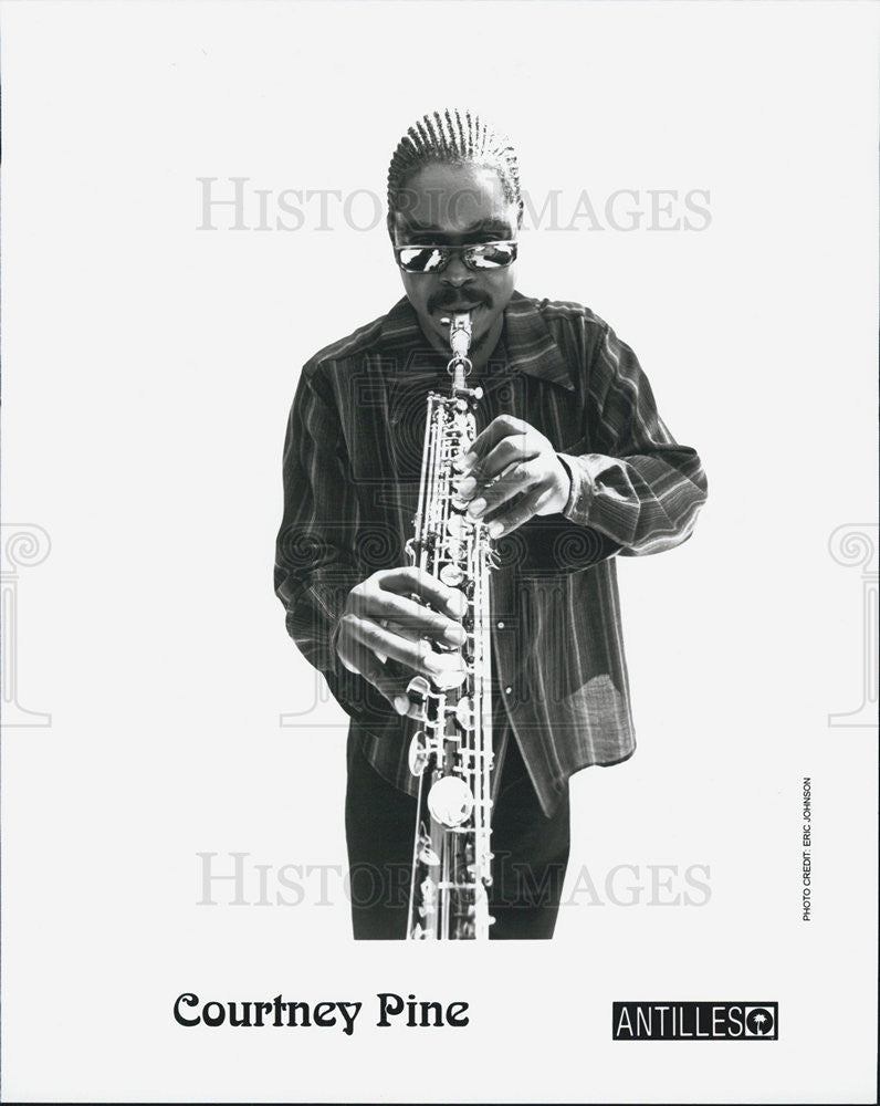 Press Photo Courtney Pine English Jazz Musician Saxophonist Clarinetist - Historic Images