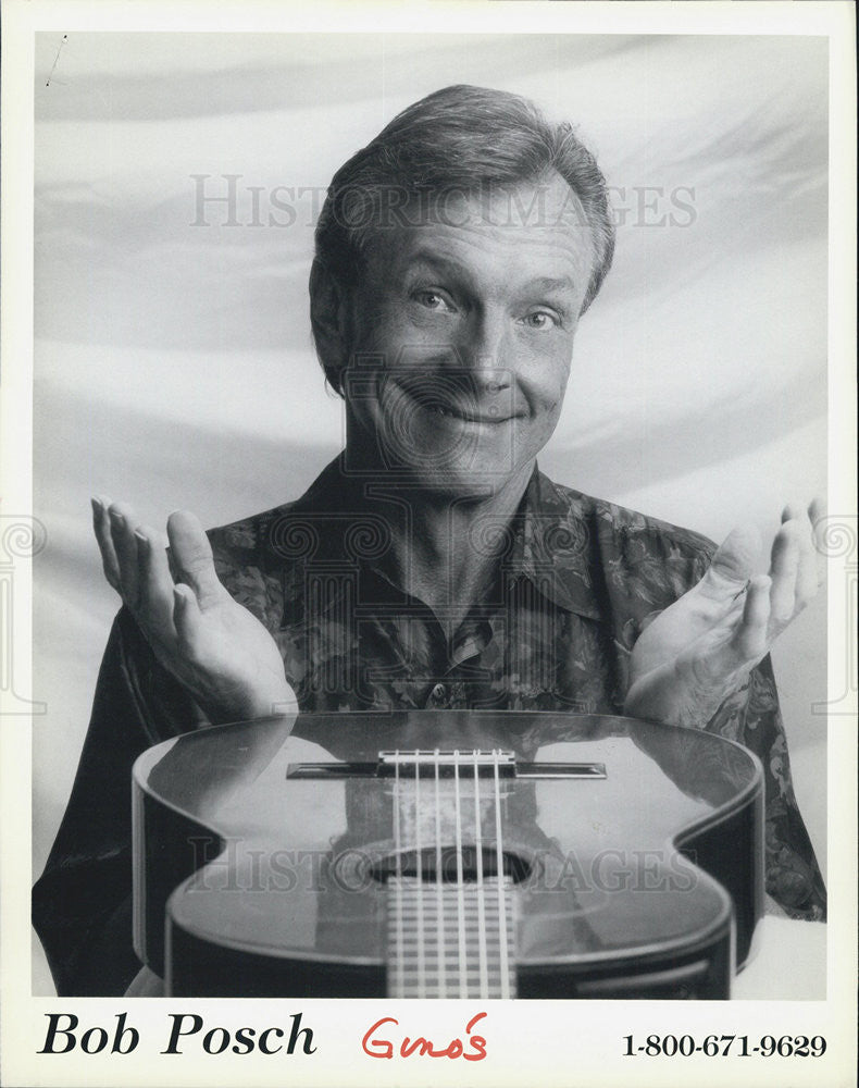 Press Photo COPY Bob Posh of Gino&#39;s With His Guitar - Historic Images