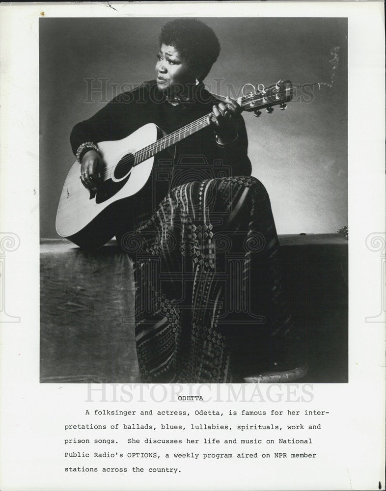 Press Photo Folk Singer and Actress Odetta to be on NPR - Historic Images