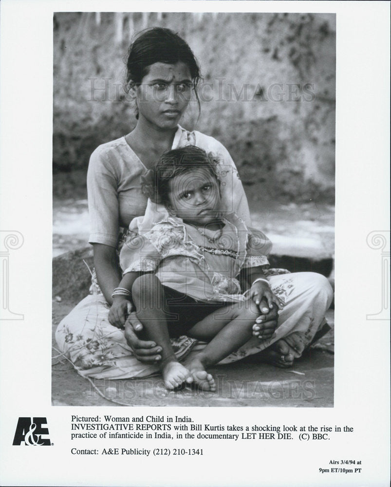 1994 Press Photo Woman Child In India Investigative Reports A&amp;E Infanticide - Historic Images