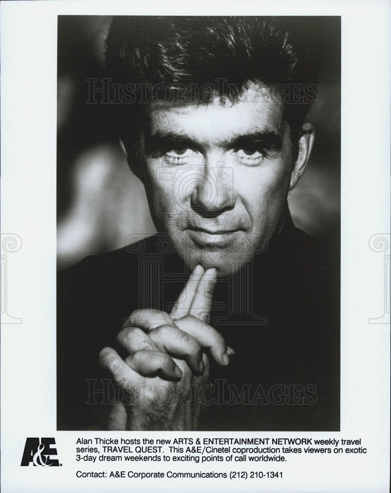 Press Photo Alan Thicke Host of "Travel Quest" on A&E - Historic Images