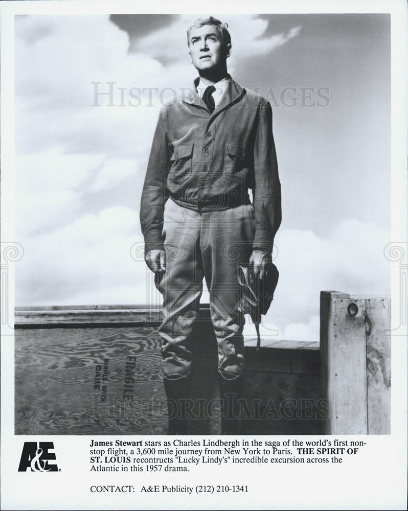 1957 Press Photo James Stewart Actor Spirit Of St. Louis - Historic Images