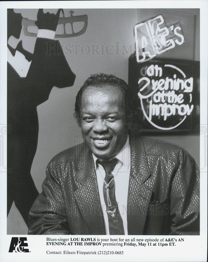 Press Photo Lou Rawls Blues Singer Host A&amp;E&#39;s An Evening At Improv - Historic Images