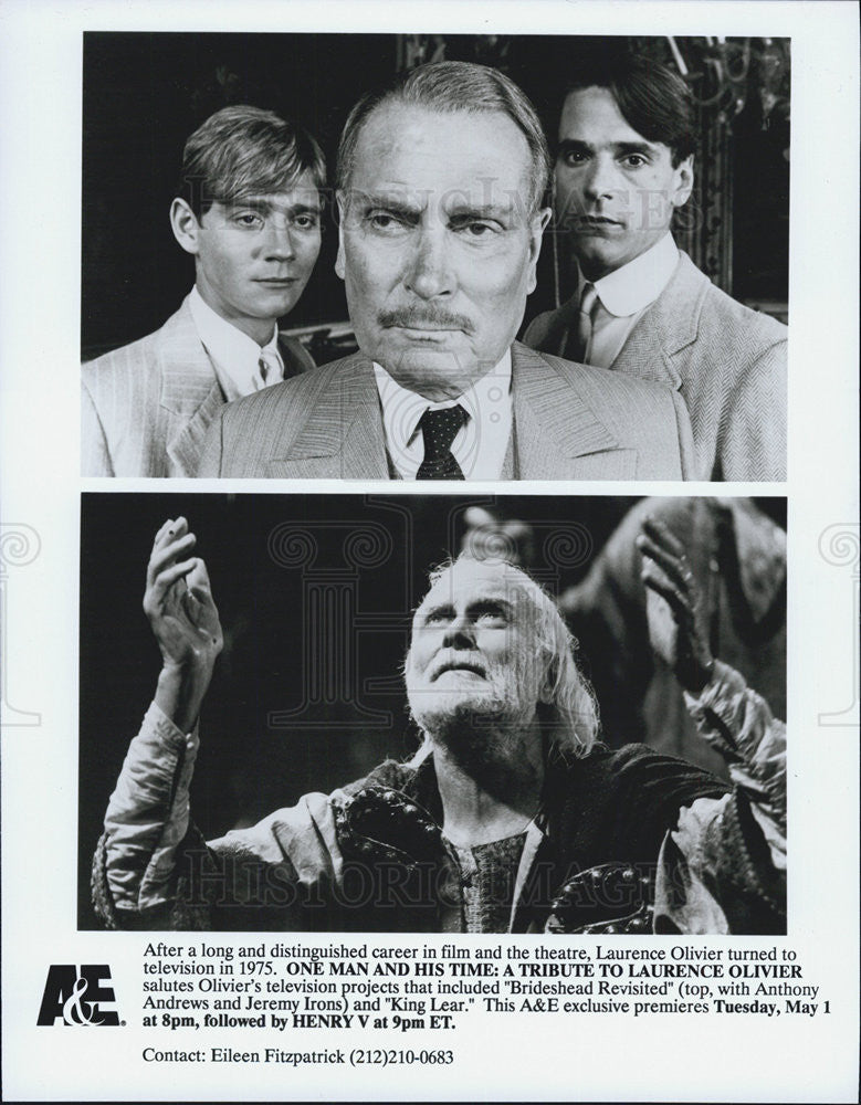 1975 Press Photo Laurence Olivier Actor One Man His Time Tribute A&amp;E King Lear - Historic Images