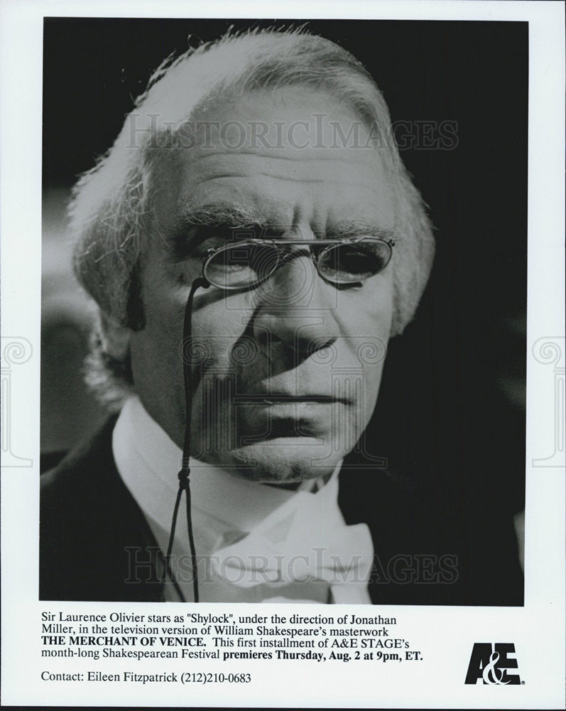 Press Photo Sir Laurence Olivier Actor Merchant Of Venice - Historic Images