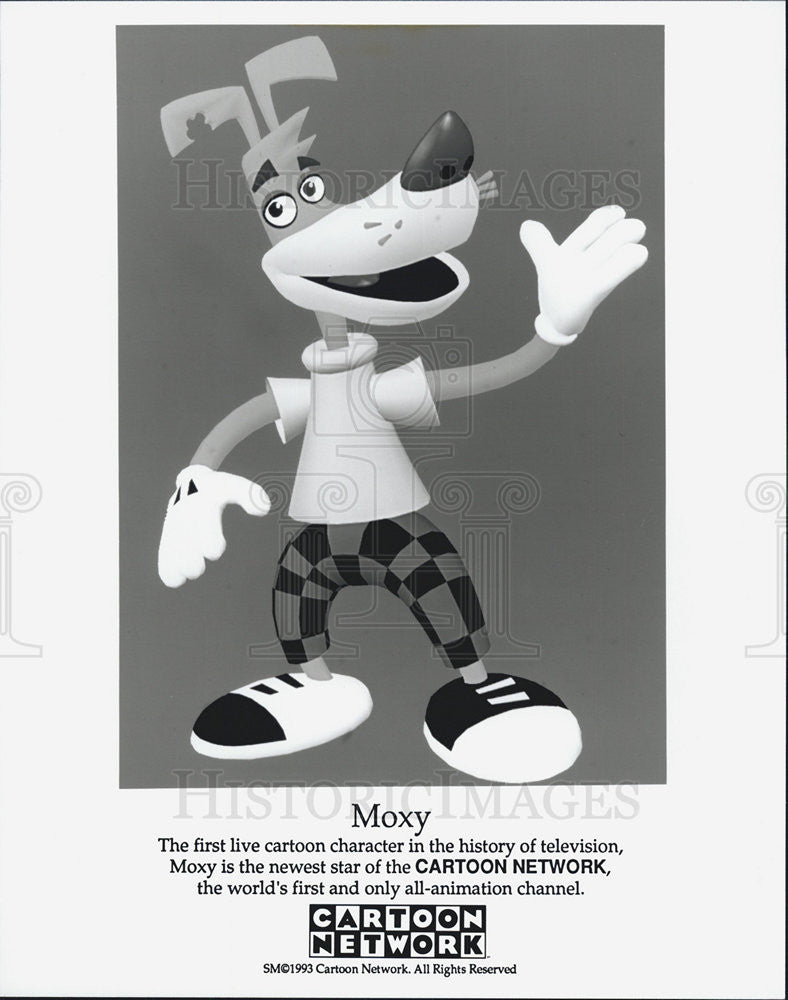 1993 Press Photo Moxy &quot;Cartoon Network&quot; First Live Cartoon Character - Historic Images