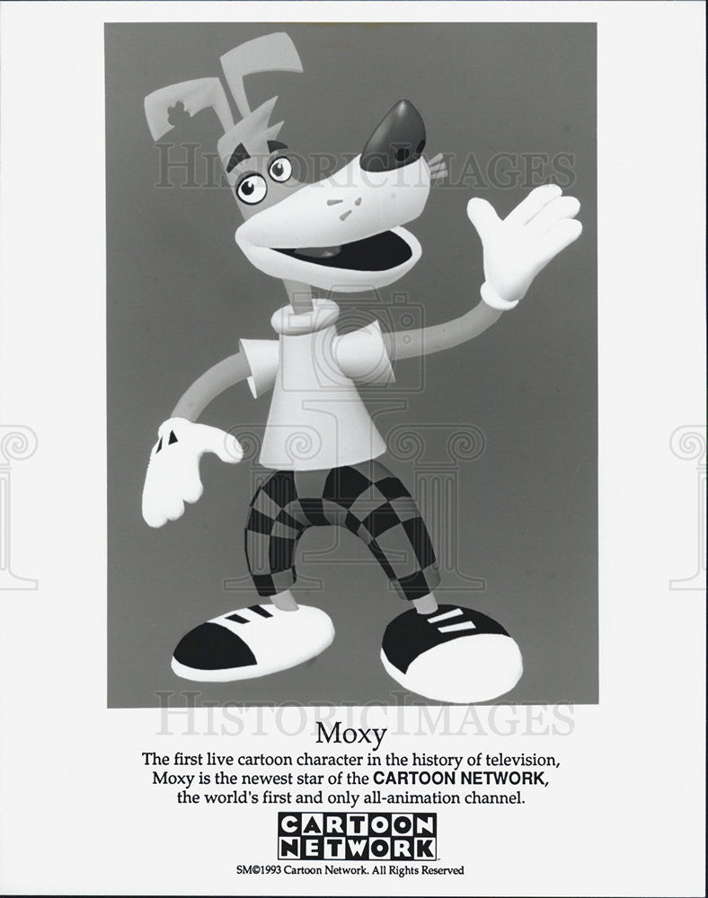 1993 Press Photo Moxy "Cartoon Network" First Live Cartoon Character - Historic Images