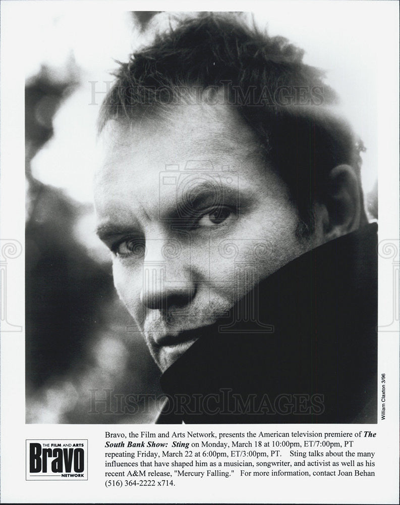 Press Photo The South Bank Show Sting Actor - Historic Images