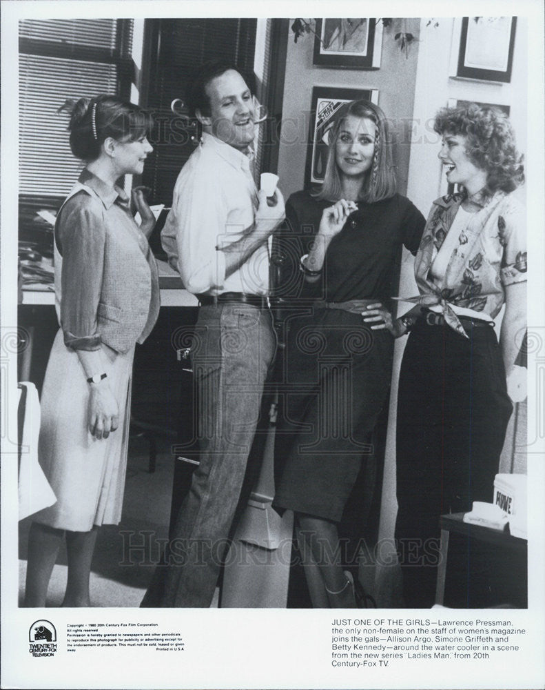 1980 Press Photo Lawrence Pressman Allison Argo Simone Griffeth Betty Kennedy - Historic Images