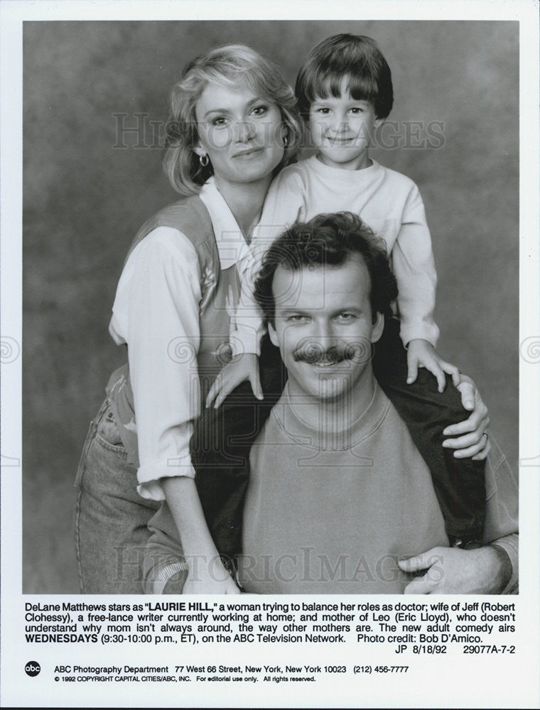 1992 Press Photo DeLane Matthews Rober Clohessy Eric Lloyd Actors Laurie Hill - Historic Images