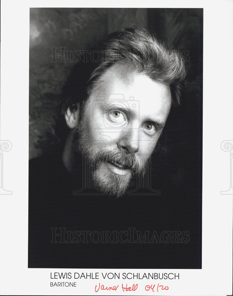 Press Photo Lewis Dahle Von Schlanbusch Baritone - Historic Images