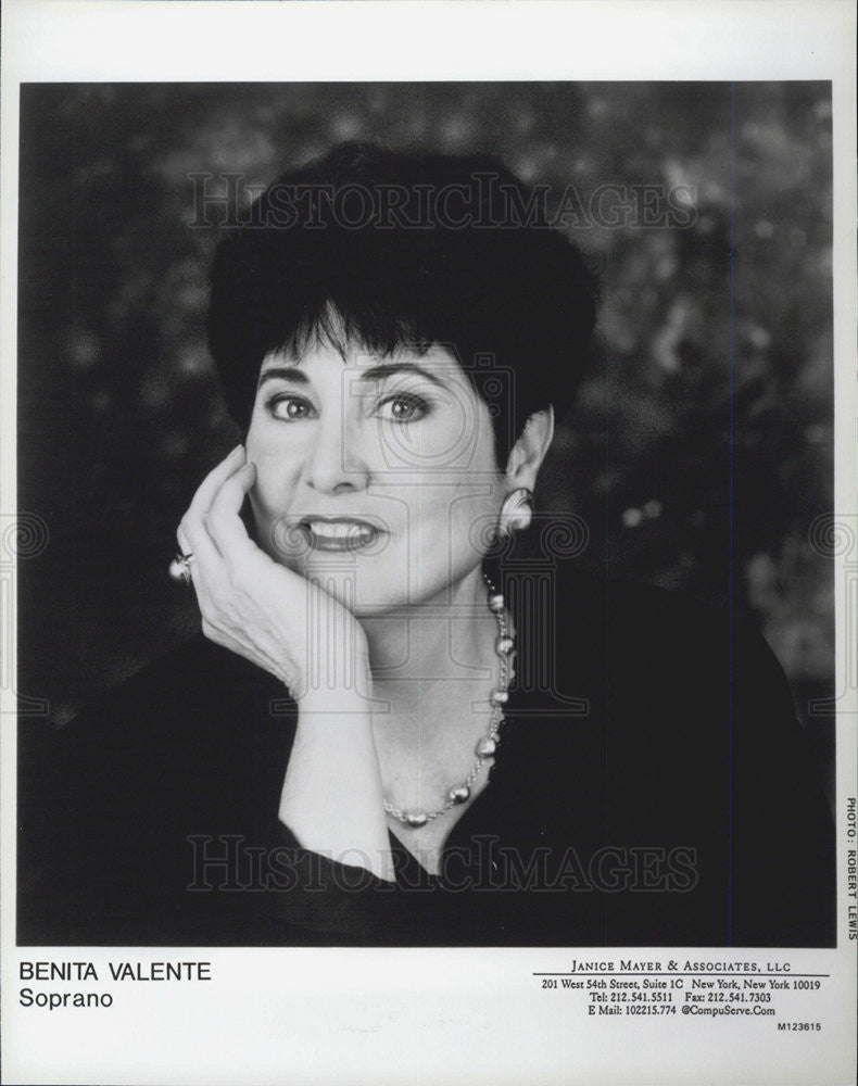 Press Photo Soprano singer Benita Valente - Historic Images