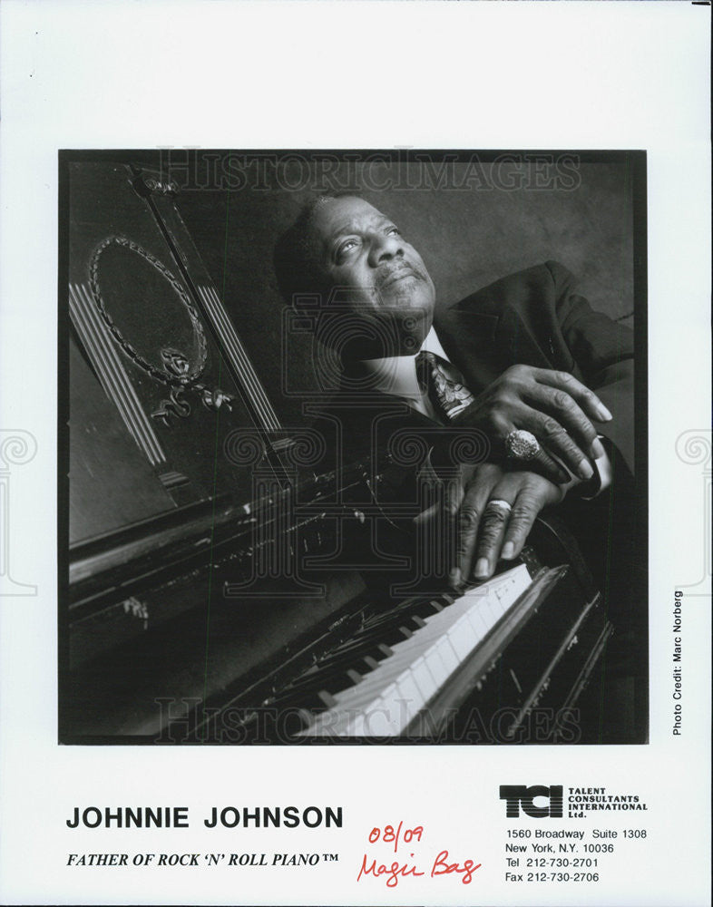 Press Photo Rock Pianist Johnnie Johnson Portrait - Historic Images