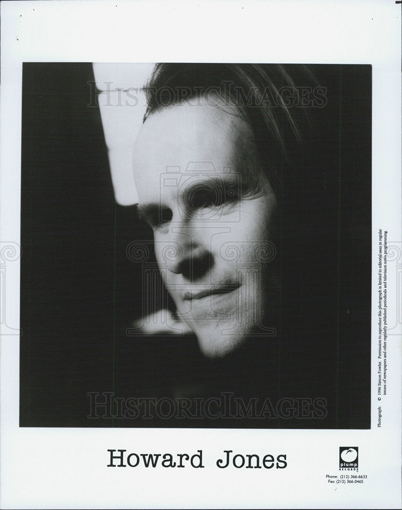 1996 Press Photo Plump Recording Artist Howard Jones Closeup Portrait - Historic Images