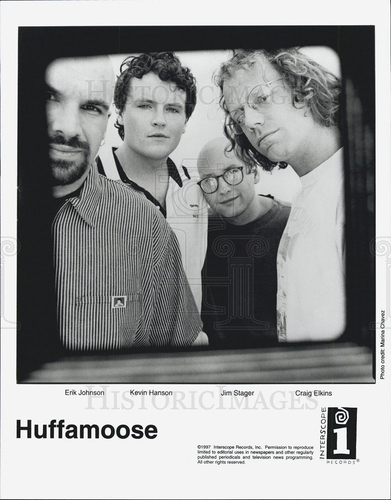 1997 Press Photo Huffamoose Band Erik Johnson Kevin Hanson Jim Stager - Historic Images