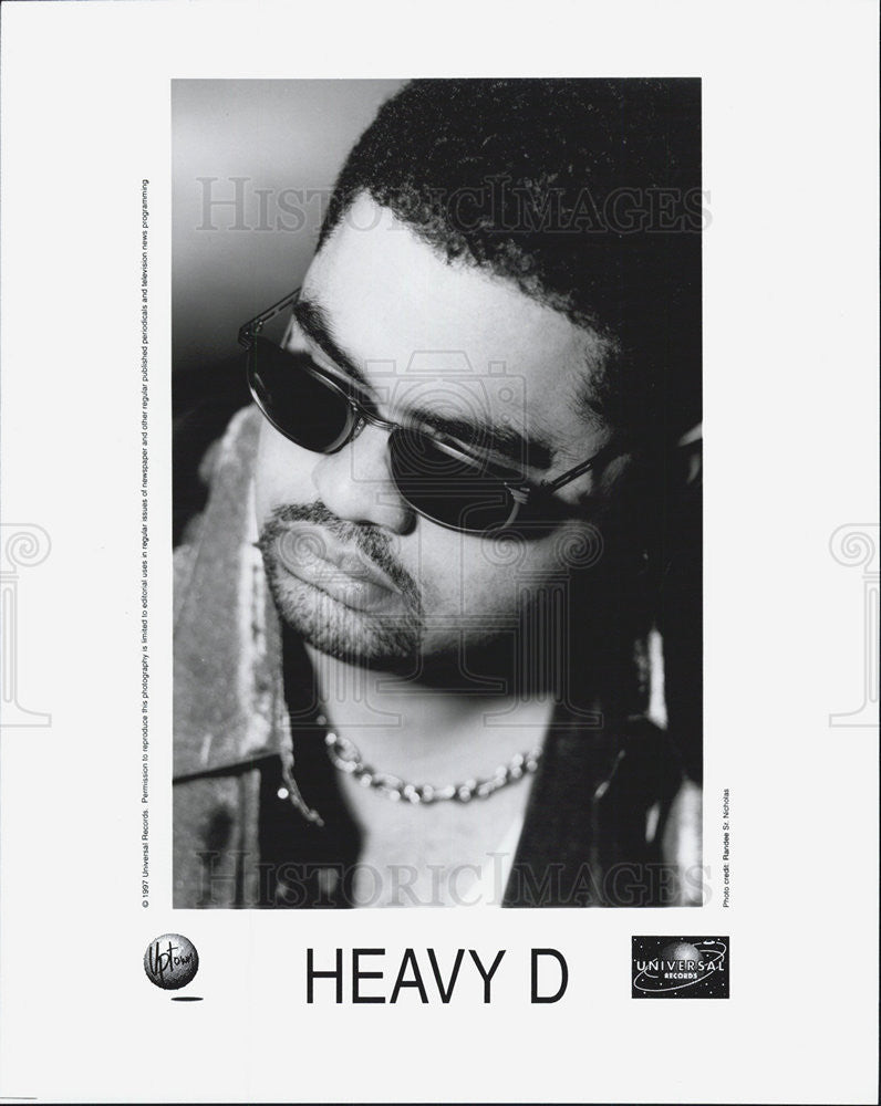 1997 Press Photo Universal Records Recording Artist Heavy D Closeup Portrait - Historic Images