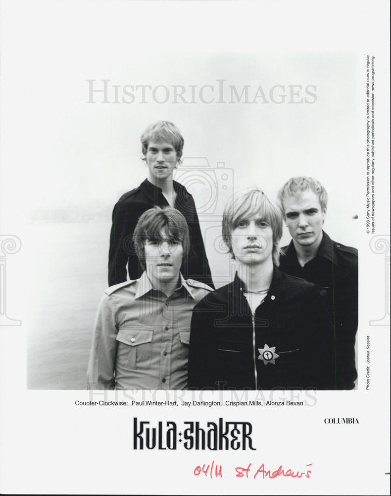 1996 Press Photo Band Kula Shaker Paul Winter-Hart Jay Darlington Crispian Mills - Historic Images