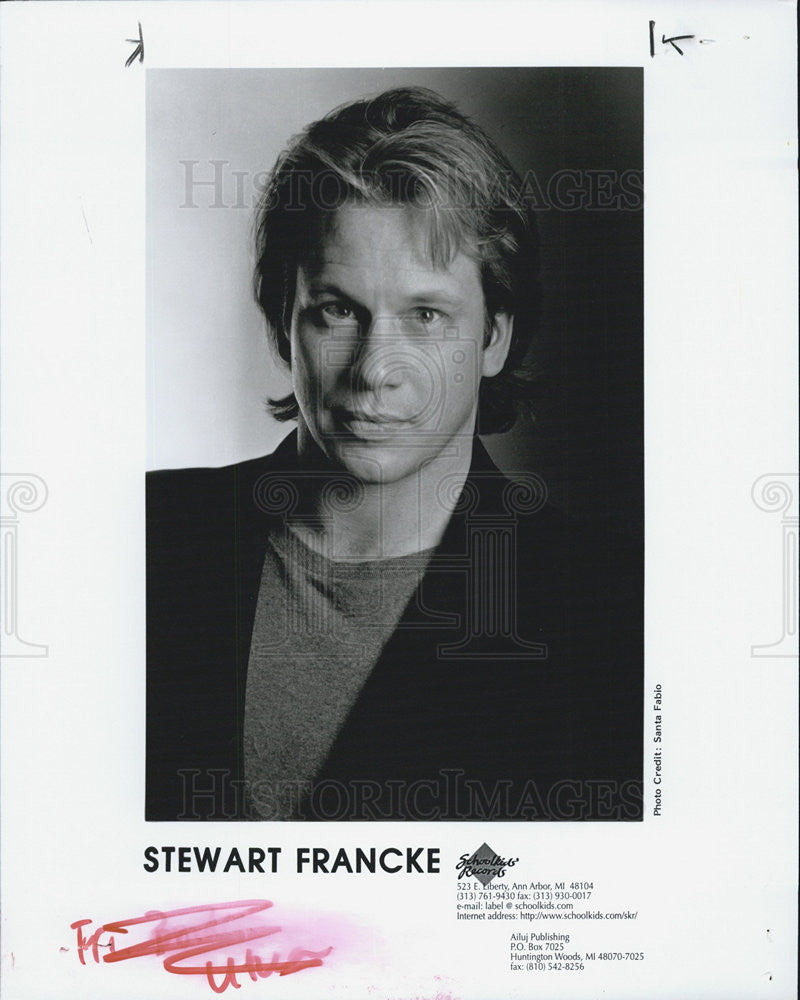 Press Photo Schoolkids Records Recording Artist Stewart Francke - Historic Images