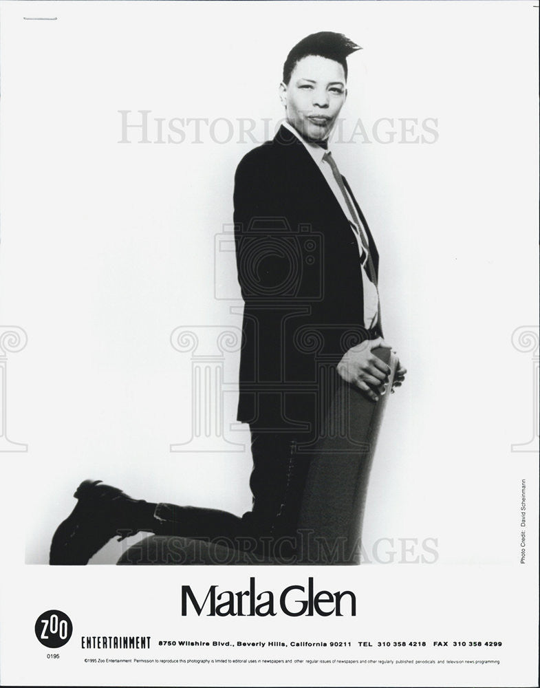 1995 Press Photo Zoo Entertainment Recording Artist Marla Glen - Historic Images