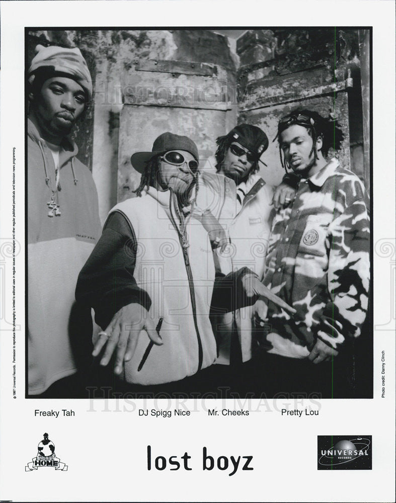 1997 Press Photo Lost Boyz Band Freaky Tah DJ Spigg Nice Mr Cheeks Pretty Lou - Historic Images