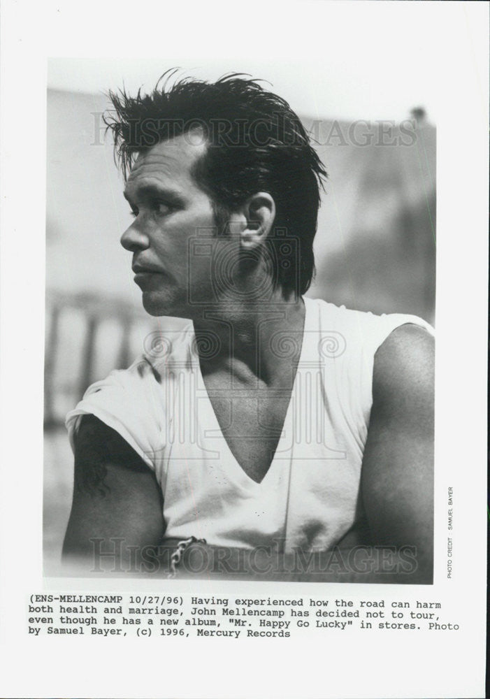 1996 Press Photo John Mellencamp MR HAPPY GO LUCKY - Historic Images