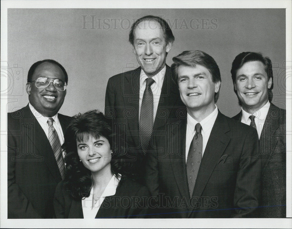 1987 Press Photo NBC News Sunday Today Co Anchors Maria Shriver and Boyd Matson - Historic Images