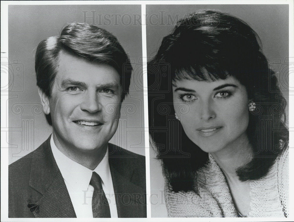 Press Photo NBC News Sunday Today Co Anchors Boyd Matson and Maria Shriver - Historic Images