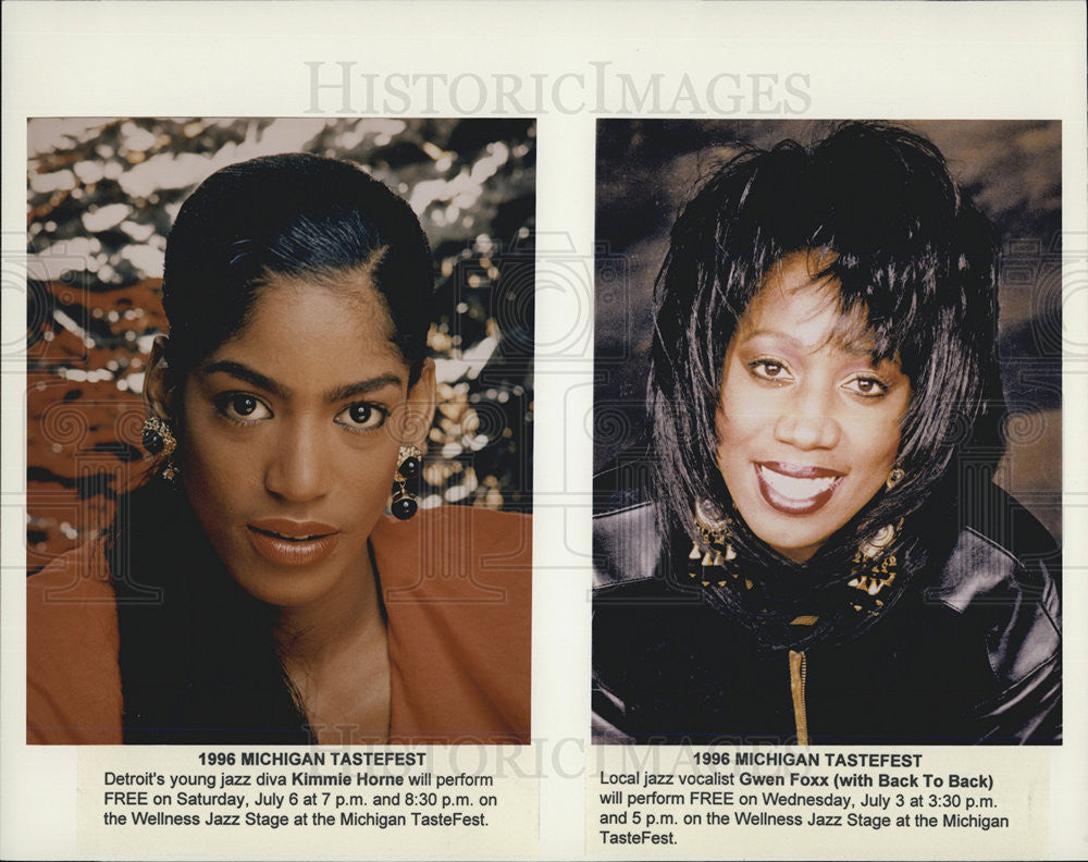 1996 Press Photo Singers Kimmie Horne and Gwen Foxx - Historic Images