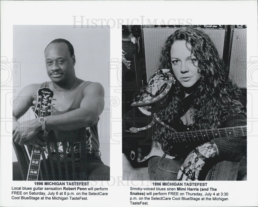 1996 Press Photo Michigan Tastefest with Robert Penn &amp; Mimi Harris Performing - Historic Images