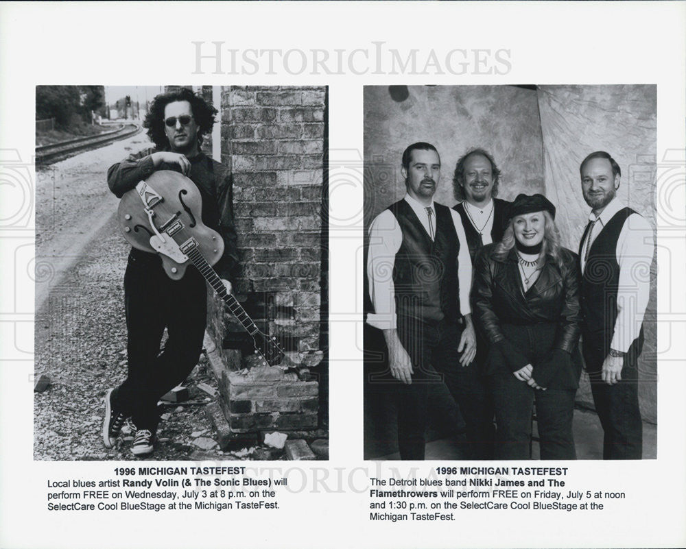 1996 Press Photo Michigan Tastefest with Randy Volin &amp; Nikki James &amp; Flamethrowe - Historic Images