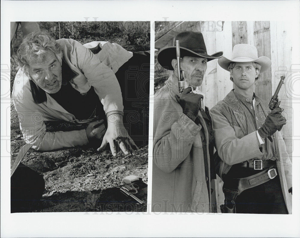 Press Photo Dennis Farina, Leonard Nimoy, and Michael Landon, Jr. - Historic Images