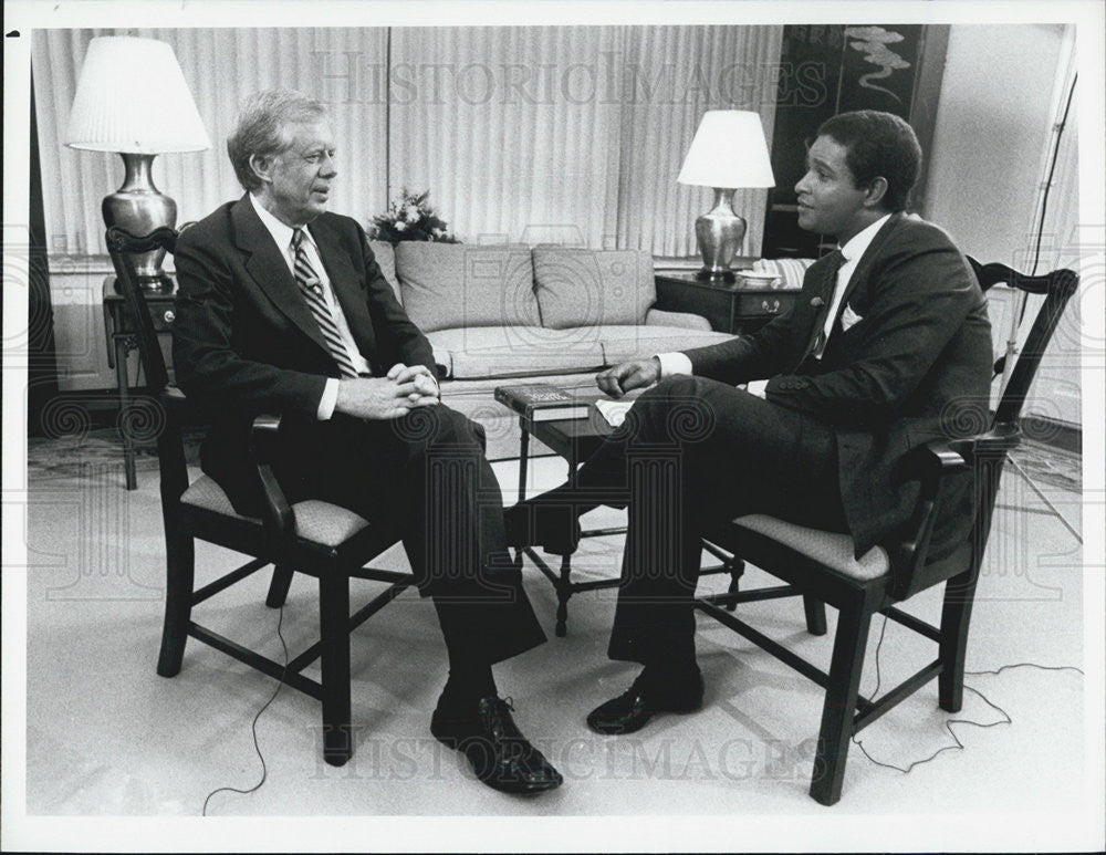 1982 Press Photo Today Show with Bryant Gumbel &amp; Jimmy Carter - Historic Images