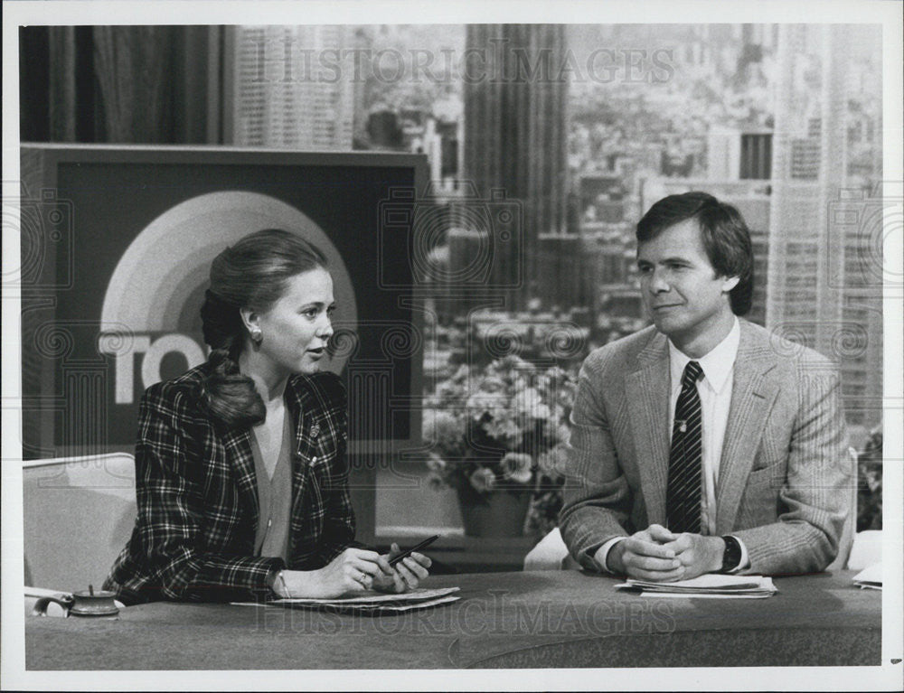 1986 Press Photo Jane Pauley Today show hosts Tom Brokaw Nbc News - Historic Images