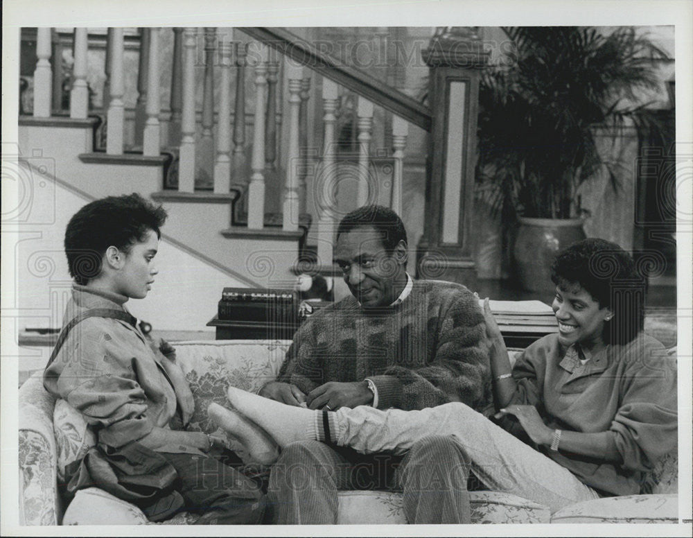 1985 Press Photo Actors Lisa Bonet,Bill Cosby,Phylicia Ayers-Allen - Historic Images