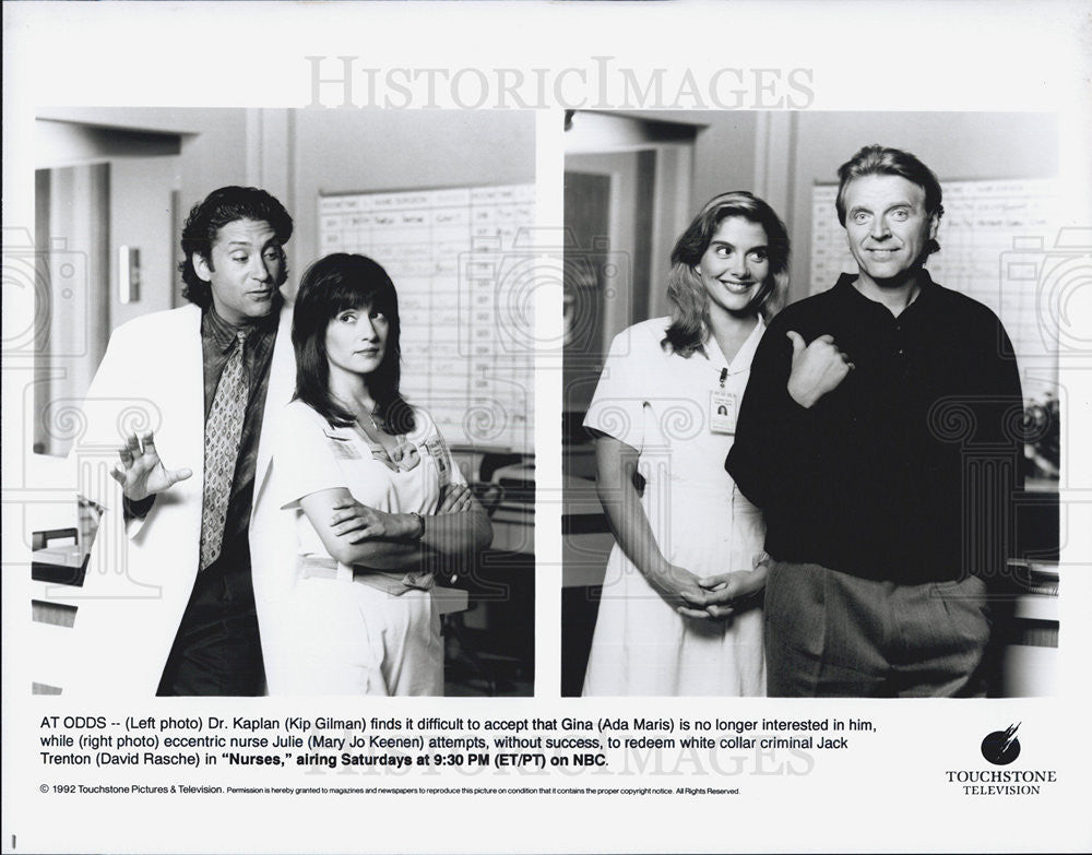 1992 Press Photo Kip Gilman Ada Maris Mary Jo Kennen David Rasche NBC-TV Nurses - Historic Images