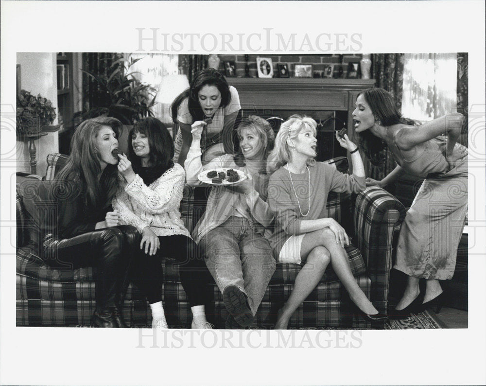 Press Photo Angie Everhart, M. Kentz, Stacey Williams, C. Kristensen, J. Duffy - Historic Images