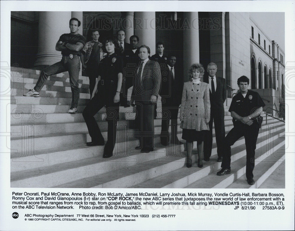 1990 Press Photo Cast of &quot;Cop Rock&quot; - Historic Images