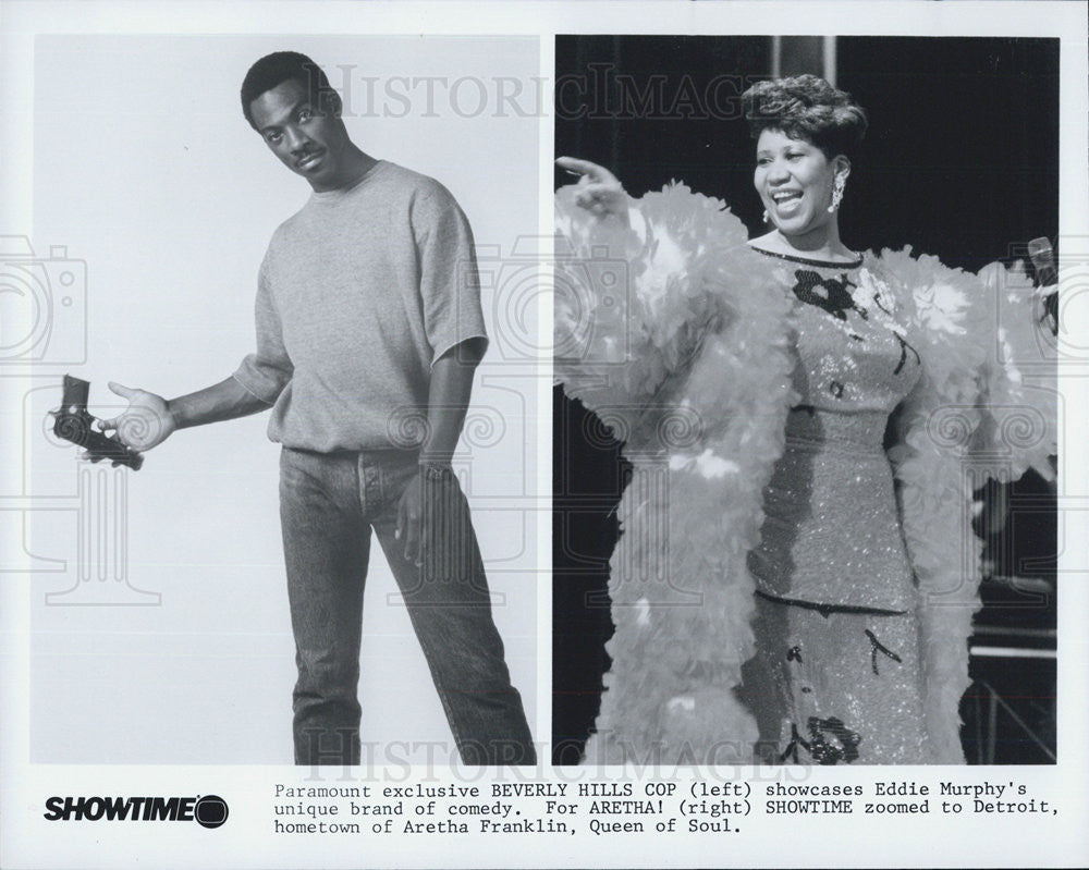 Press Photo Eddie Murphy and Aretha Franklin - Historic Images