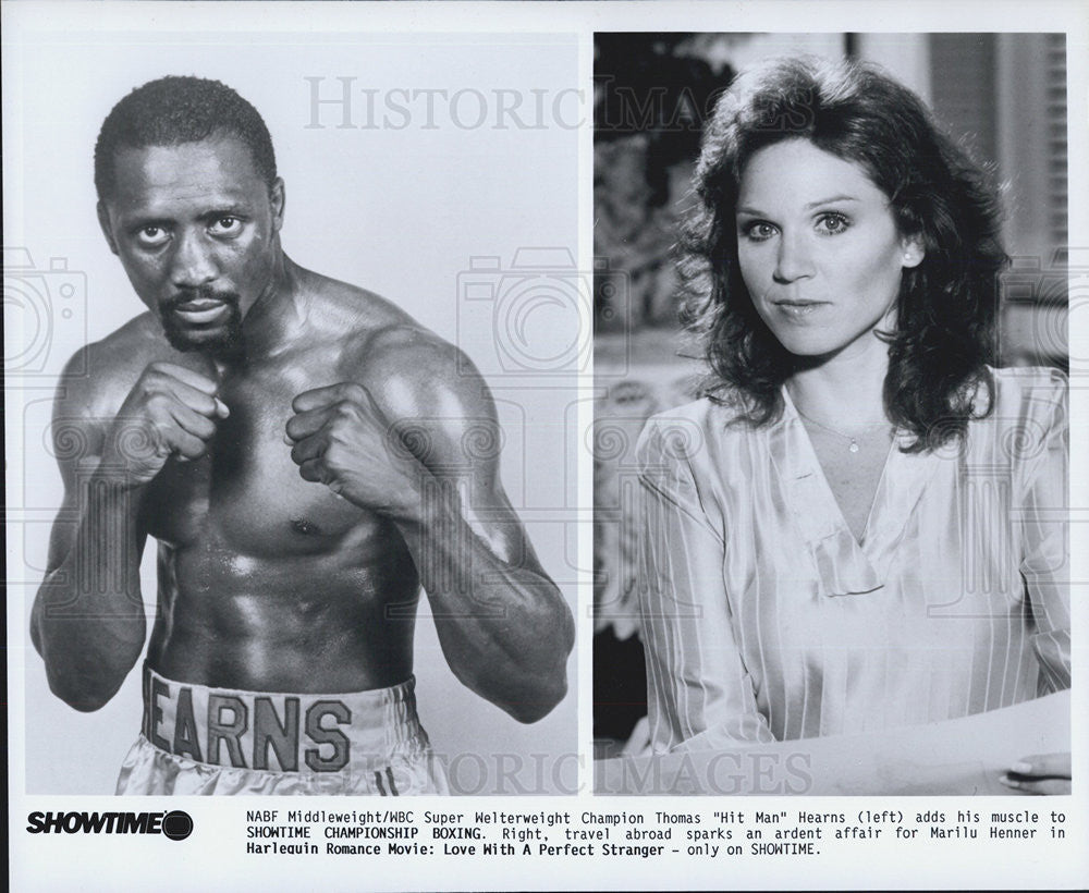 Press Photo Thomas Hearns Super Welterweight Champion Marilu Henner Actress - Historic Images