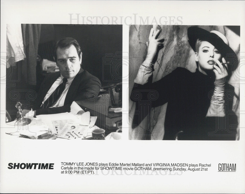 Press Photo Tommy Lee Jones Virginia Madsen Actors Gotham - Historic Images