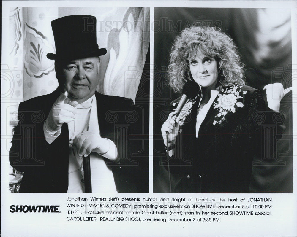 Press Photo Jonathan Winters &amp; Carol Leifer On SHOWTIME - Historic Images